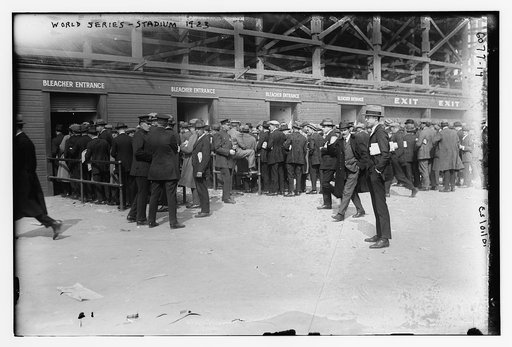 Fans lined up for World Series bleacher seats at Yankee Stadium (baseball)