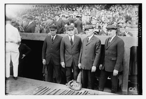 Umpires: Eugene "Bob" Hart, Billy Evans, Hank O'Day, Dick Nallin, 10/10/1923 (baseball)