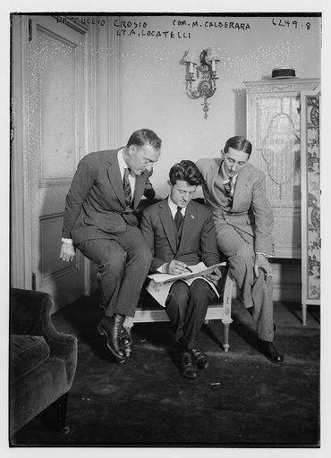 Lt. Tullio Crosio, Lt. A. Locatelli, and Com. M. Calderara
