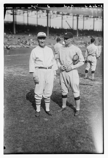 Hughie Jennings, coach New York NL, with Muddy Ruel, catcher, Washington AL (baseball)