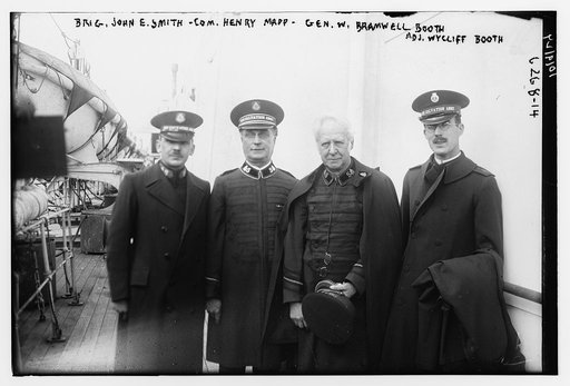 Brig. Gen. John E. Smith, Com. Henry Mapp, Gen. W. Bramwell Booth, & Adj. Wycliff Booth