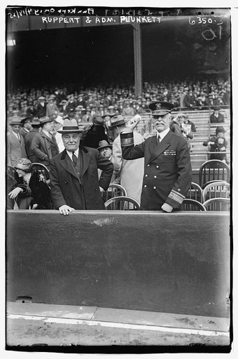 Jacob Ruppert & Admiral Charles Peshall Plunkett, Commandant of Brooklyn Navy Yard (baseball)
