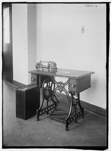 Graphophone, an early dictation machine, in a room