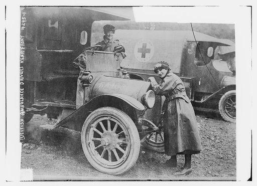 British ambulance drivers near front