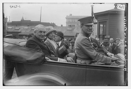 President Warren Harding and his wife, Florence Mabel Harding, in Hoboken, New Jersey on May 23, 1921 going to a memorial service at the arrival of war dead from World War I