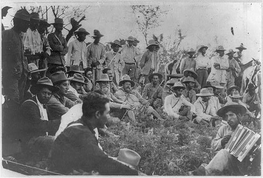 Gen. Jesus Carranza in the field with his staff