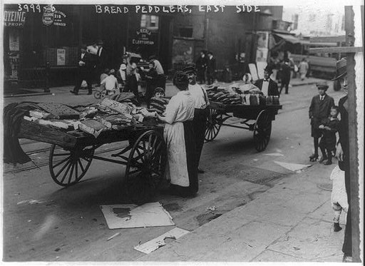 New York City. East Side Italian bread peddlers.