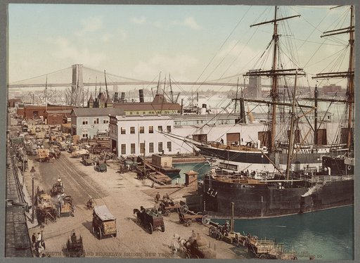 South Street and Brooklyn Bridge, New York City