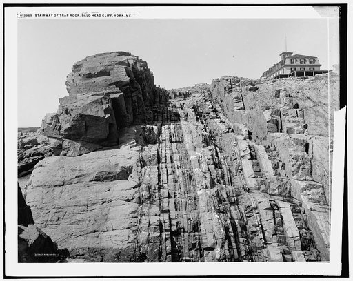 Stairway of Trap Rock, Baldhead [i.e. Bald Head] Cliff, York, Me.
