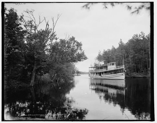 Str. Clearwater entering Third Lake, Fulton Chain, Adirondack Mountains