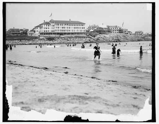 Young's Hotel from the beach, York, Me.