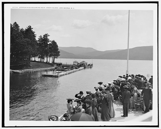 Approaching Sagamore Dock, Green Island, Lake George, N.Y.