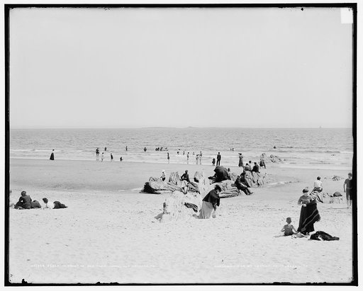 Beach in front of Sea Foam House, Old Orchard, Me.