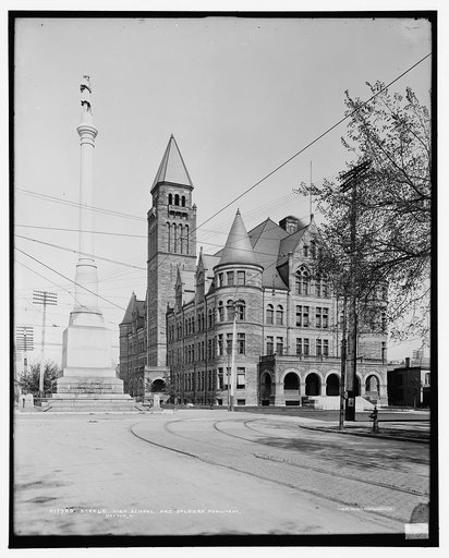 Steele High School and Soldiers' Monument, Dayton, O[hio