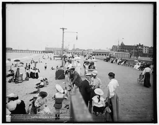 Board walk & beach, Asbury Park, N.J.