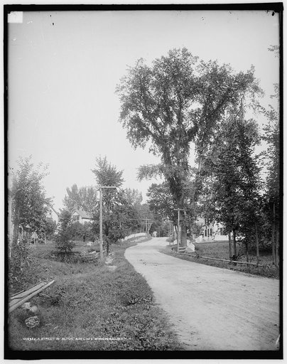 Street in Alton Bay, Lake Winnipesaukee, N.H., A
