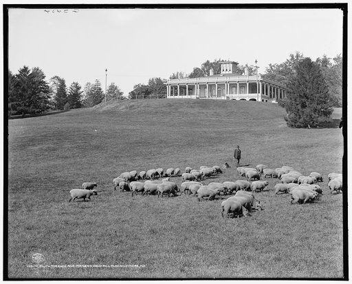 South terrace and Mansion, Druid Hill Park, Baltimore, Md.