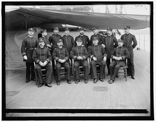 U.S.S. Miantonomoh, Capt. Montgomery Sicard and officers