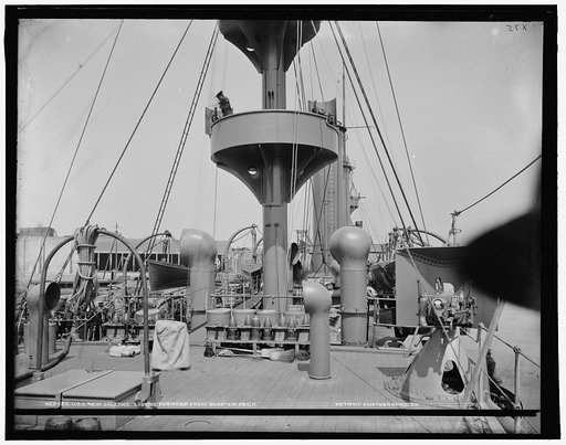 U.S.S. New Orleans, looking forward from quarter-deck