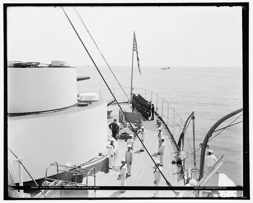 U.S.S. Kentucky, inspection on quarter deck