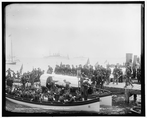 U.S.S. Maine, Marines embarking at Hampton Roads