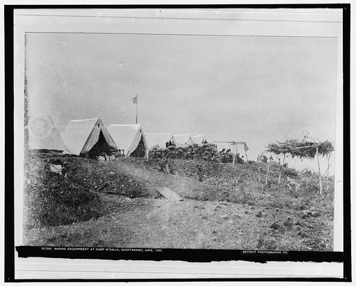 Marine encampment at Camp M'Calla [i.e. McCalla], Guantanamo, June, 1898