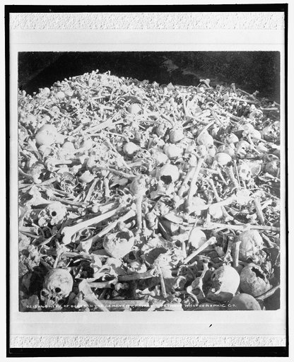 A Heap of bones in the cemetery, [Necropolis Cristobal Colon], Havana