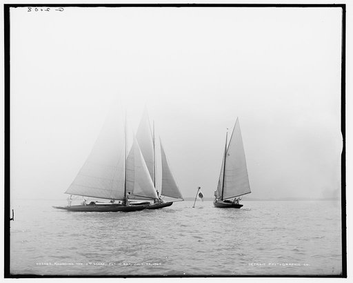 Rounding the 2nd stake, Put-In-Bay, July 22, 1904