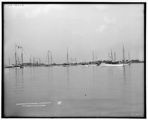 Fleet at anchor, I.L.Y.A.  regatta, Put-In-Bay, O[hio], July 17, 1906