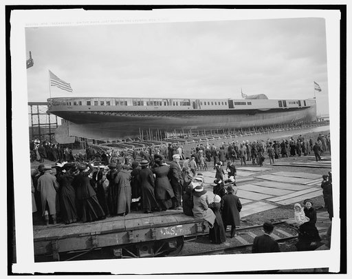 Str. Seeandbee on the ways just before the launch, Nov. 9, 1912