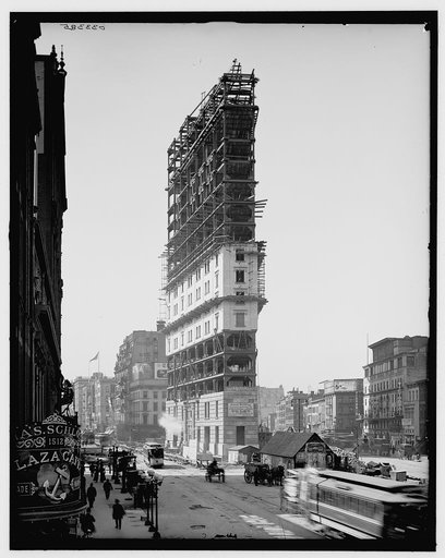New York, N.Y., Times Building under construction
