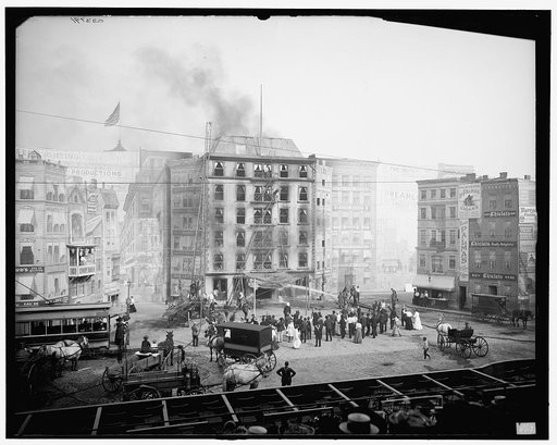 Coney Island, N.Y., fighting the flames