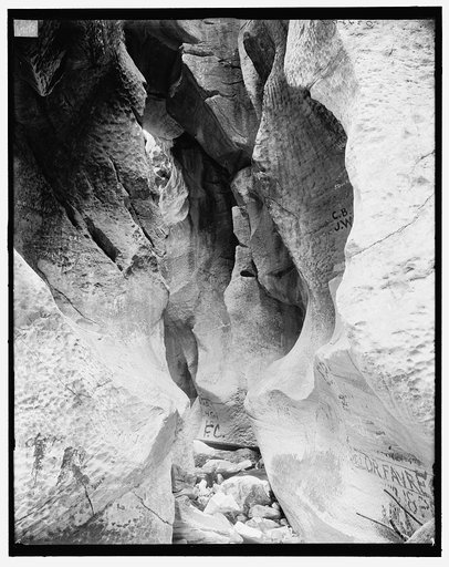 North Adams, Mass., looking up, under natural bridge