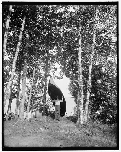 Adirondacks, N.Y., Raquette Lake, an Adirondack carry