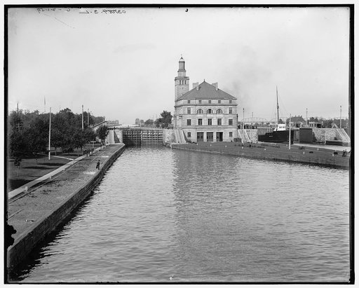 Sault Ste. Marie, Mich., the locks from below