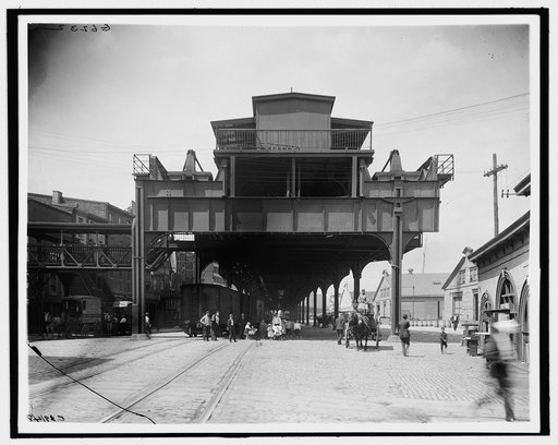 Philadelphia, Pa., the elevated railway at Delaware & South Sts.