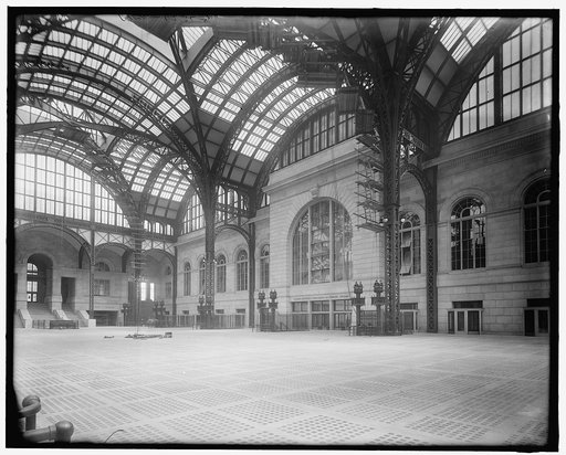 New York, N.Y., Pennsylvania Station, concourse showing gates, indicators