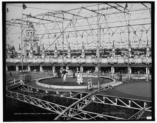 Circus rings, Luna Park, Coney Island, N.Y.