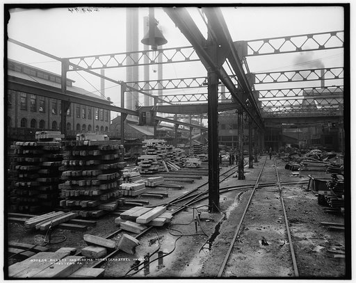 Billets and blooms, Homestead Steel Works, Homestead, Pa.