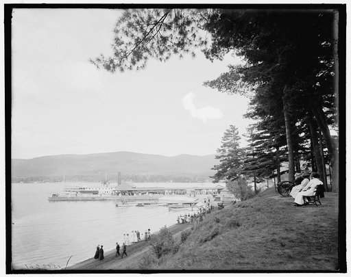 Lake George, N.Y., the steamer landing, Fort William Henry Hotel