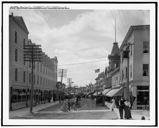 Main Street (and Chippewa Hotel), Mackinac Island, Mich.