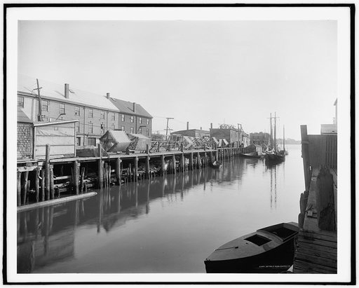 Portland, Me., drying fishermen's nets