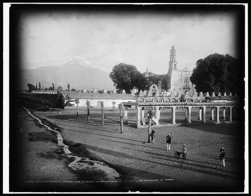 Popocatepetl from the plaza, Amecameca