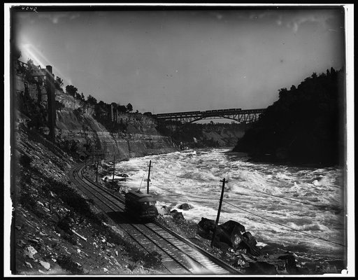 Niagara Gorge with Michigan Central Cantilever Bridge and Whirlpool Rapids Bridge, New York