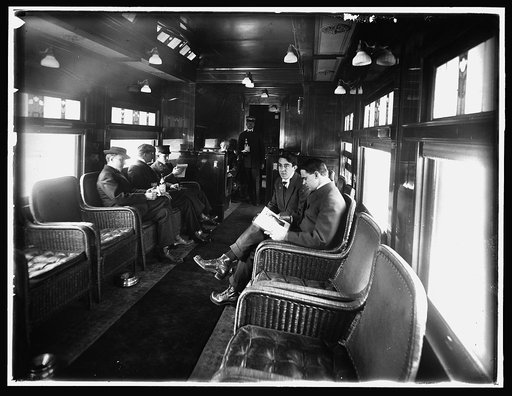 Buffet library car on a deluxe overland limited train