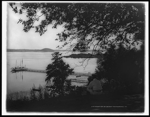 Lakefront with steam yachts at pier, Saratoga Lake, Saratoga, N.Y.