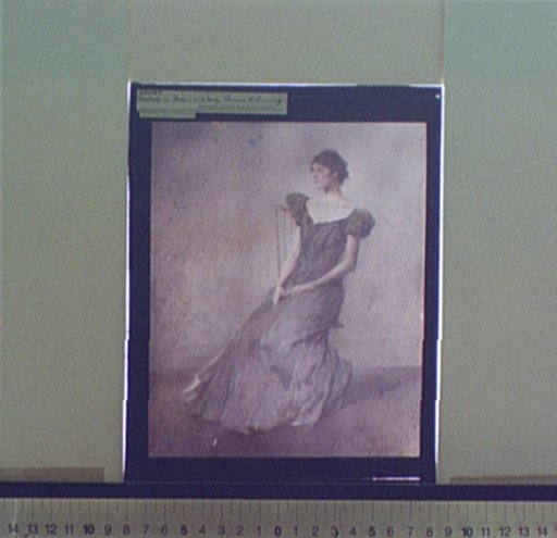 Lady in green and gray