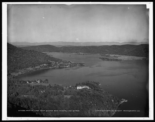 Foot of lake from Rogers' Rock heights, Lake George