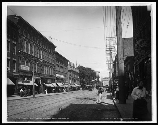 Congress Street toward Monument Square, Portland, Me.