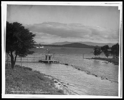 Endicott Rock and outlet, Lake Winnipesaukee, N.H.
